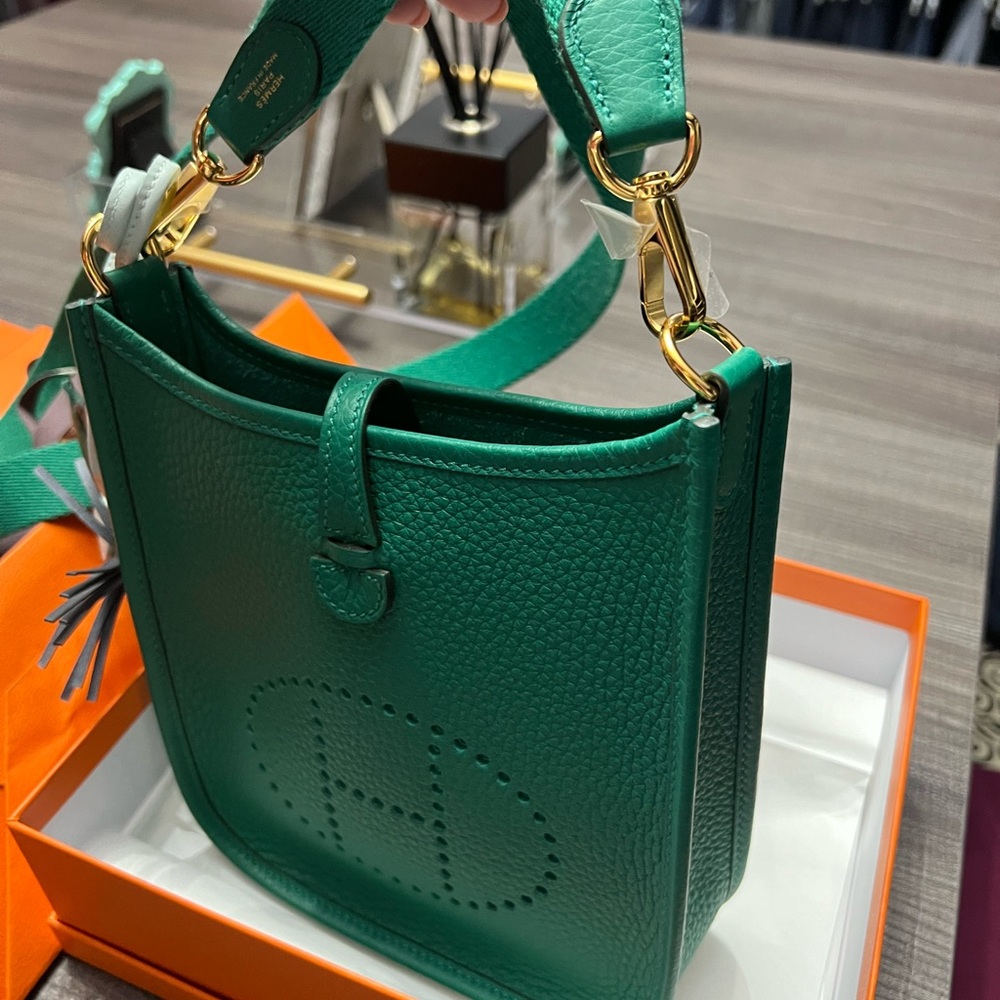 Hermes Green Crossbody Bag in Vert Vertigo color - Picture 3 of 11
